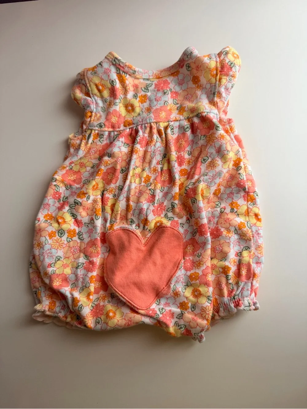 Carter’s Floral Bubble Romper Heart Back NB Newborn